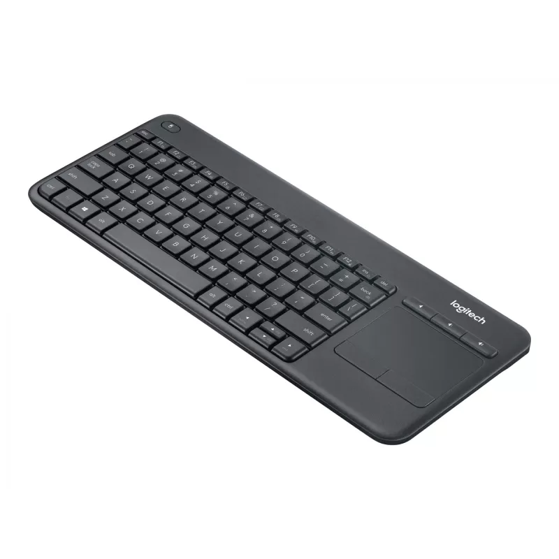 Belaidė klaviatūra su jutikliniu kilimėliu Logitech K400 Plus - 2.4 GHz - Čekiška - Juoda