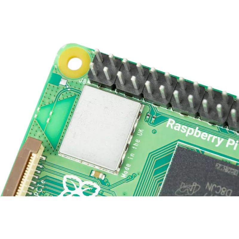 Vienos plokštės kompiuteris Raspberry Pi 5 kūrimo plokštė – 2400 MHz Arm Cortex-A76, iki 16 GB LPDDR4x, MicroSD, USB 3.2, Wi‑Fi 5