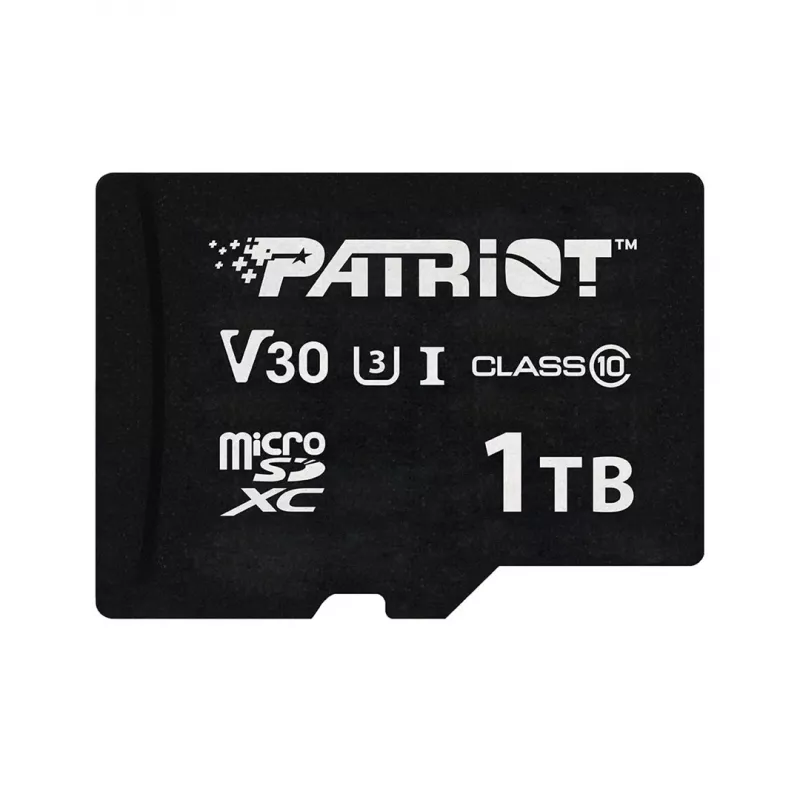 MicroSDXC atminties kortelė PATRIOT VX Series 1 TB – UHS‑I, Class 10, U3, V30, 90 MB/s skaitymas, 80 MB/s rašymas