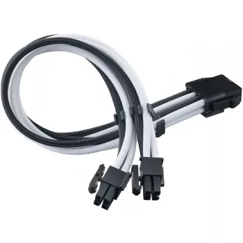 SilverStone PP07E - Spannungsversorgungs-Verlängerungskabel - 8-poliges EPS12V (4+4) (M) zu 8-poliges EPS12V (W) - 30 cm - Schwarz, weiß (SST-PP07E-EP