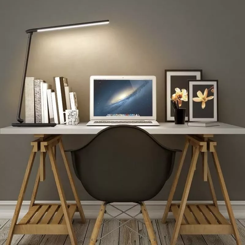 LED stalinė lempa Aukey LT-T10 12W 3000–6500K reguliuojama spalvos temperatūra, juoda