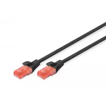 Tinklo kabelis Digitus CAT 6 U/UTP patch cord RJ-45 Cat6 3m Juoda