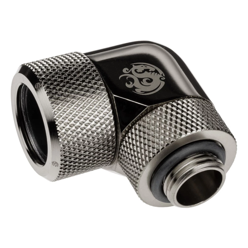 Adapteris 90° BitsPower Advanced Multi-Link G1/4 colio AG prie 16 mm OD kieto vamzdelio, pasukamas