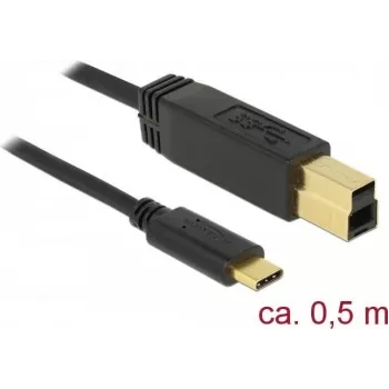 USB laidas DeLOCK 83674 USB 3.2 Gen 2 0,5m USB C USB B juodas