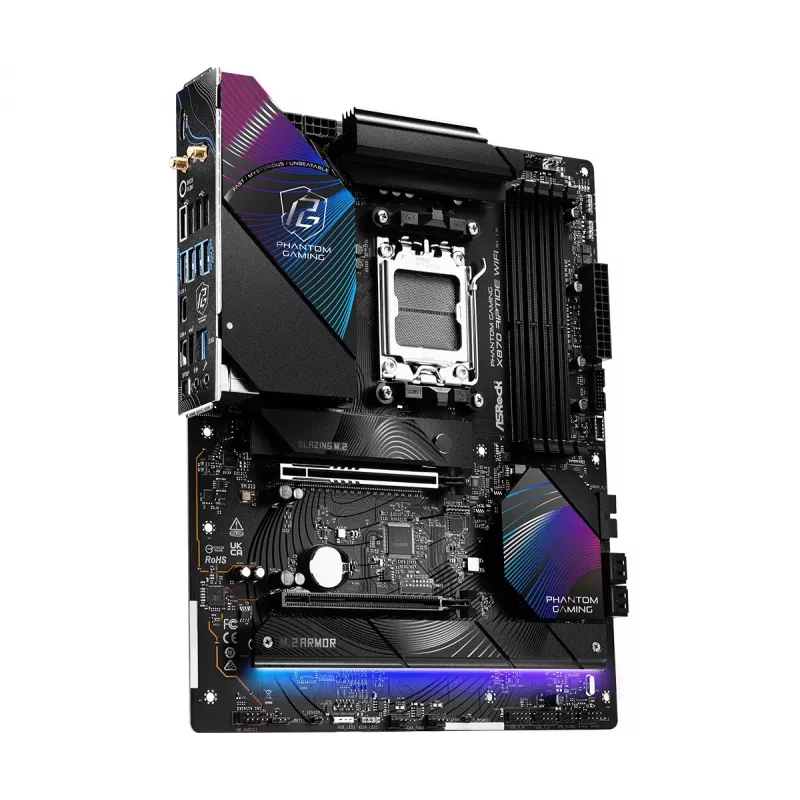 Motininė plokštė ASRock X870 Riptide WiFi — ATX, AMD X870, Socket AM5, DDR5, 4 DIMM, 256 GB, Wi‑Fi 7, 2.5GbE