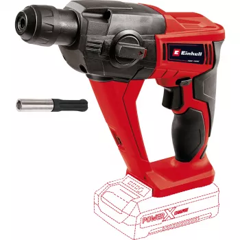 Belaidis plaktukinis gręžtuvas EINHELL Power X-Change TE‑HD 18 Li, 18V, Li‑Ion 4.0 Ah Plus, su grąžtų ir kaltų rinkiniu
