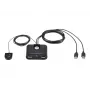 USB 2.0 2 prievadų įrenginių daliklis ATEN US224AT — USB Type-A, 1,8 m kabelis, juodas