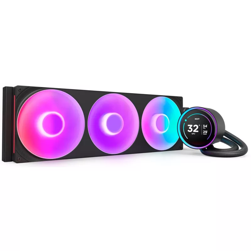 NZXT Kraken Elite 420 RGB 420 mm skysčio aušinimo komplektas juodas