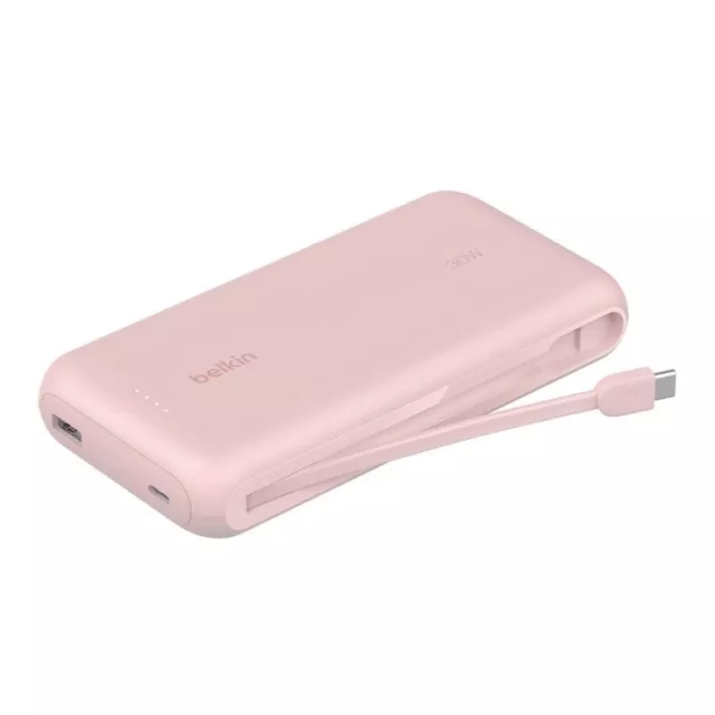 Belkin BPB024HQPK 10 000 mAh nešiojamas powerbankas su integruotu USB-C laidu, 20 W