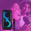 Nešiojamas muzikos centras MANTA SPK0401B100 Bluetooth garsiakalbis, 100 W didžiausia galia, FM radijas, karaokė, įmontuota baterija, X-BASS