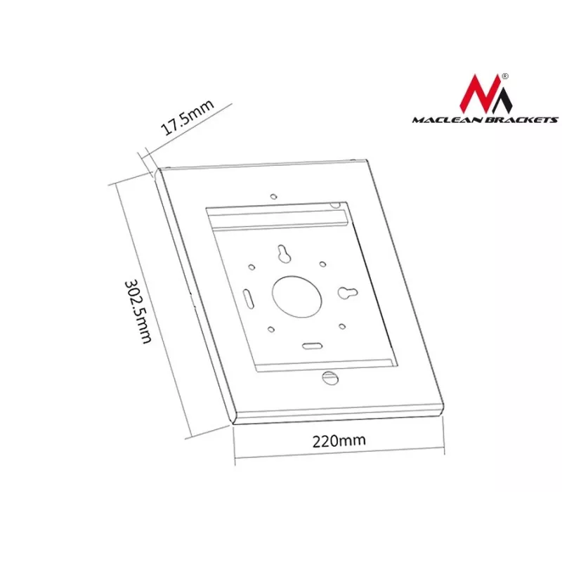 Maclean MC-676 Apsauginis laikiklis iPad 2/3/4/Air/Air2 nuo vagystės su rankena