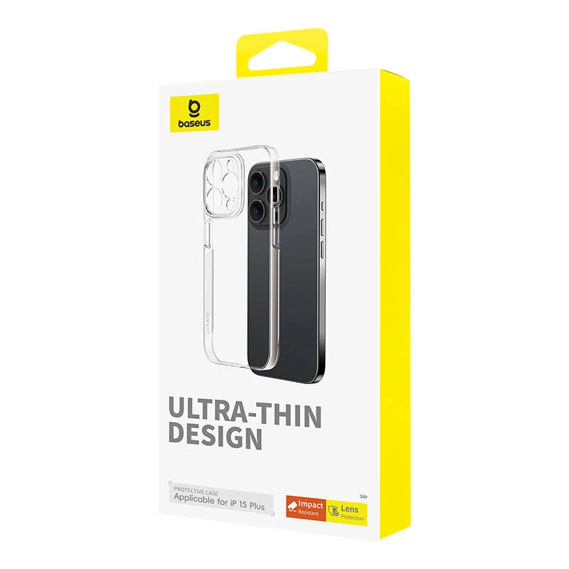 Dėklas telefonui Baseus OS-Lucent Series iPhone 15 Plus, skaidrus, plonas, permatomas apsauginis
