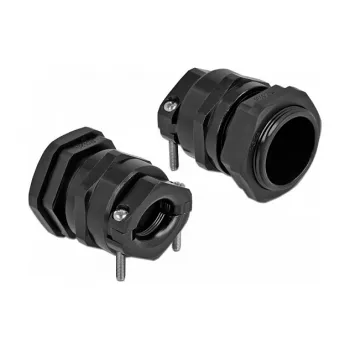 Kabelio įvadas DeLOCK 60361, juodas, metalas/plastikas