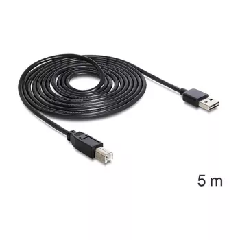 USB kabelis DeLOCK 85553 USB 2.0 5 m USB A USB B juodas
