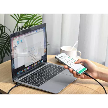 AUKEY CB-SCC241 USB-C į USB-C kabelis PD 240W 5A 20V 1m Nylon Juodas