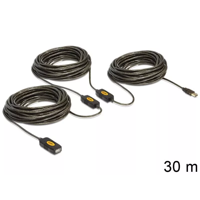 USB kabelis DeLOCK 30 m USB 2.0 USB A juodas