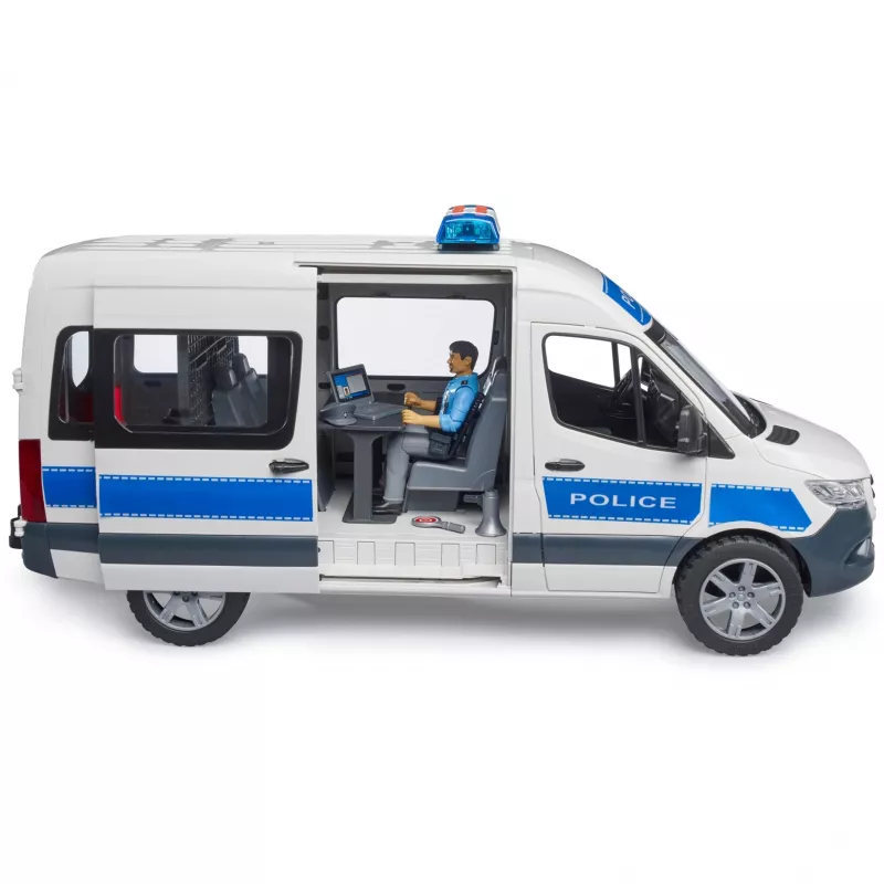 BRUDER Mercedes-Benz Policijos Sprinter komplektas su figūrėle ir šviesos/garso moduliu