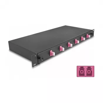 Skaidulinės optikos sujungimo dėžė DeLOCK 66999 Juoda Metalinė 482x220x44mm