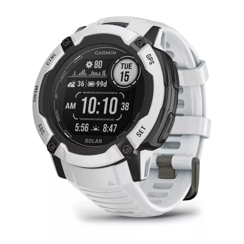 Garmin Instinct 2X Solar 2,79 cm (1,1 inch) MIP 50 mm Skaitmeninis 176 x 176 pikseliai Liečiamas ekranas Baltas GPS