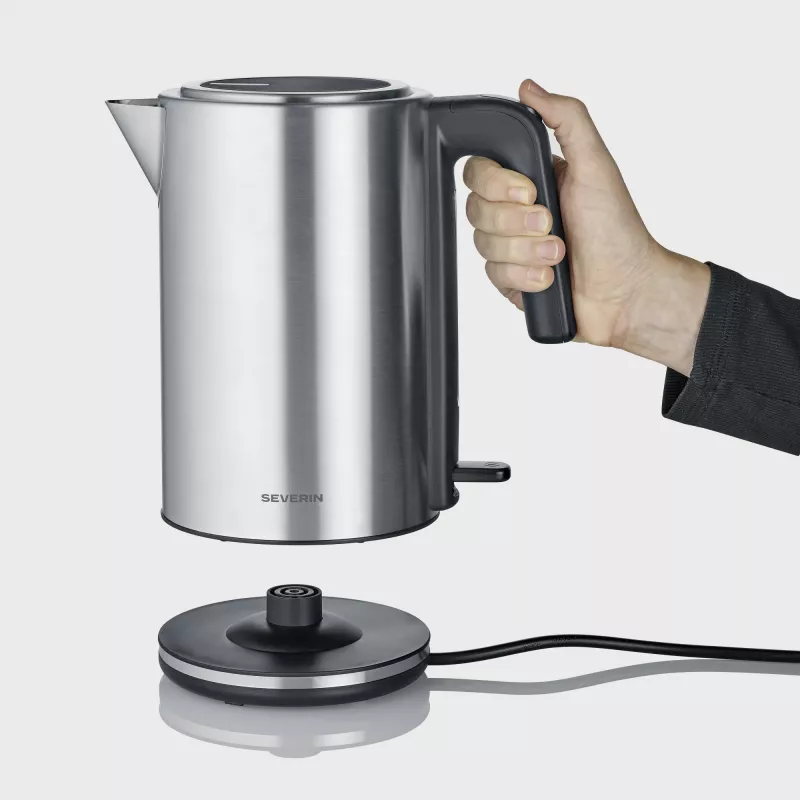Elektrinis virdulys SEVERIN WK 3449 — 1,7 L, 2400 W, nerūdijantis plienas/plastikas, juodai-sidabrinis