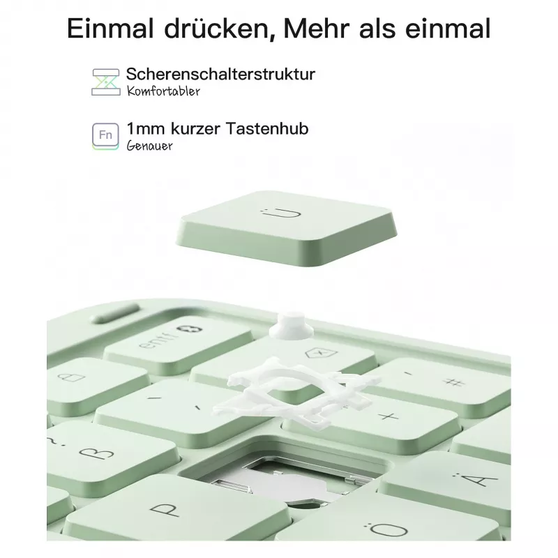 Inateck KB04122 klaviatūros dėklas su klaviatūra iPad 11, QWERTZ, žalias