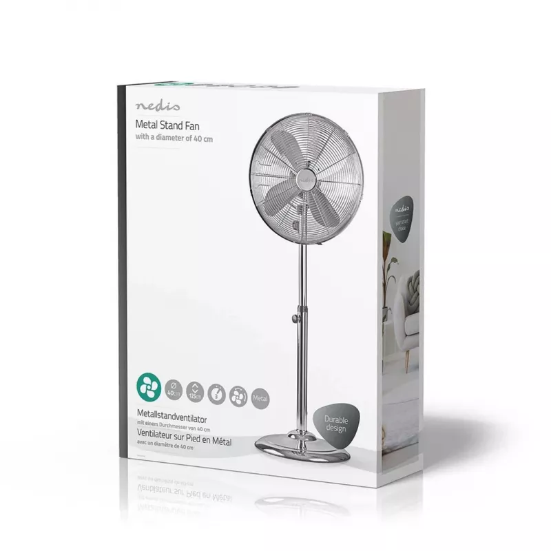 Stovimas ventiliatorius Nedis 50W Chrome
