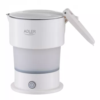 Adler Silicon Travel Kettle AD 1377 | Kelioninis virdulys | 600 W | 0,6 L | Silikonas | Baltas