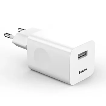 Kroviklis Baseus Quick Charger CCALL-BX02, 24 W maks., USB Fast Charge 3.0, baltas, 100–240 V