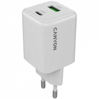 Canyon CU45AC 45W universalus baltas sieninis greitojo įkrovimo adapteris