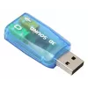 USB išorinė garso plokštė Gembird Virtus2 — USB sąsaja, 3.5 mm ausinės, mėlynas permatomas