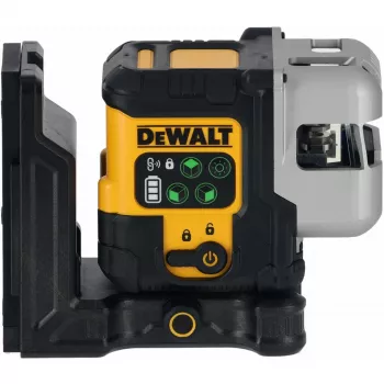 Belaidis kelių linijų lazeris DeWalt DCLE14301GB 3×180° kryžminės linijos, 18V, žalios linijos, integruota Powerstack Li‑Ion baterija
