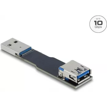 Gender changer laidas DELOCK 67420 USB Type-A į Type-A, juodas