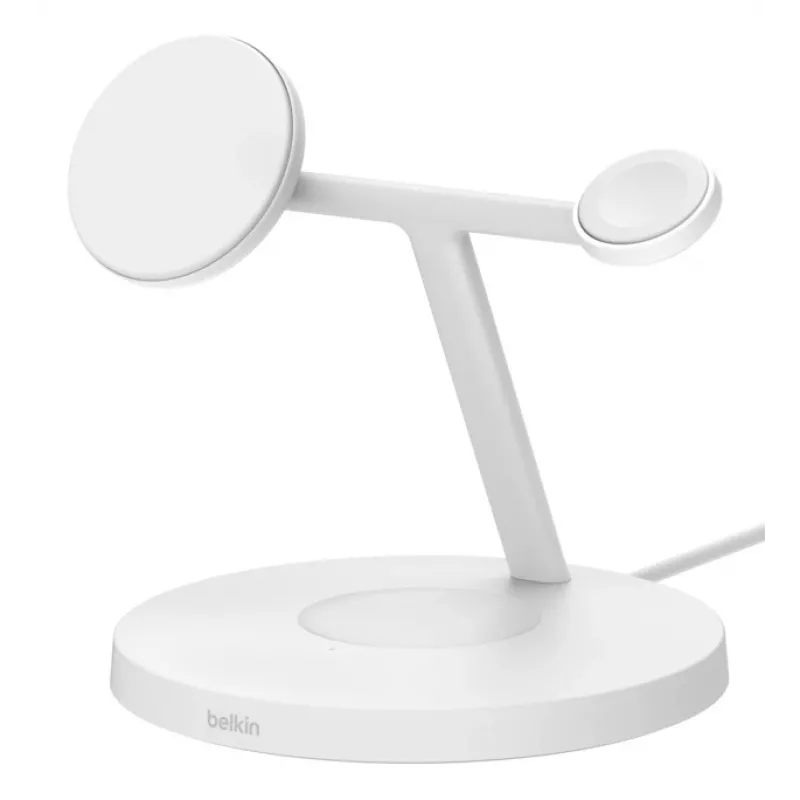 Belaidė įkrovimo stotelė Belkin BoostCharge Pro 3 viename, balta
