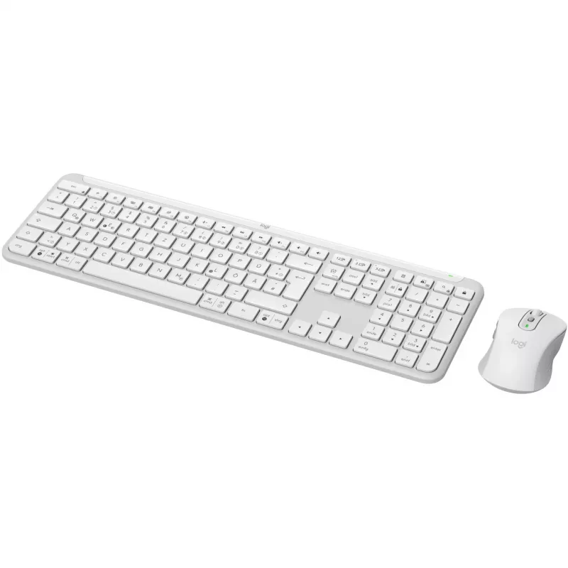 Logitech MK950 Signature Slim klaviatūros ir pelės rinkinys, belaidis RF + Bluetooth, QWERTZ vokiškas, grafito/baltos spalvos