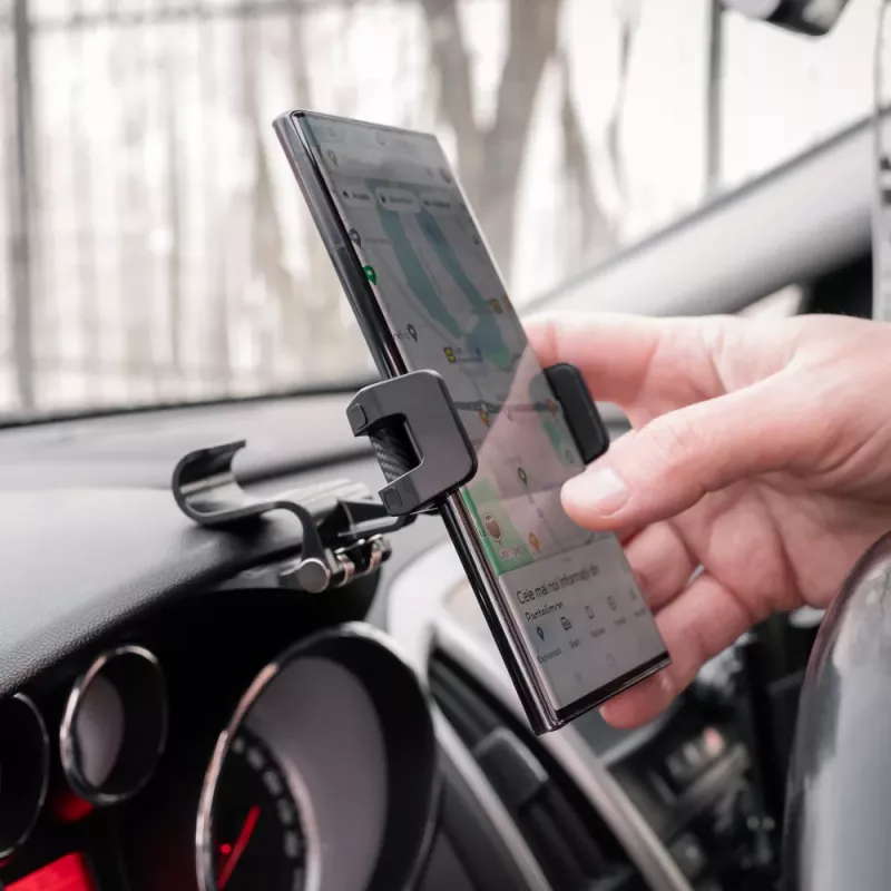 Telefono laikiklis Tellur TLL171261 – universalus kompaktiškas reguliuojamo kampo laikiklis automobiliui ir stalui, juodas