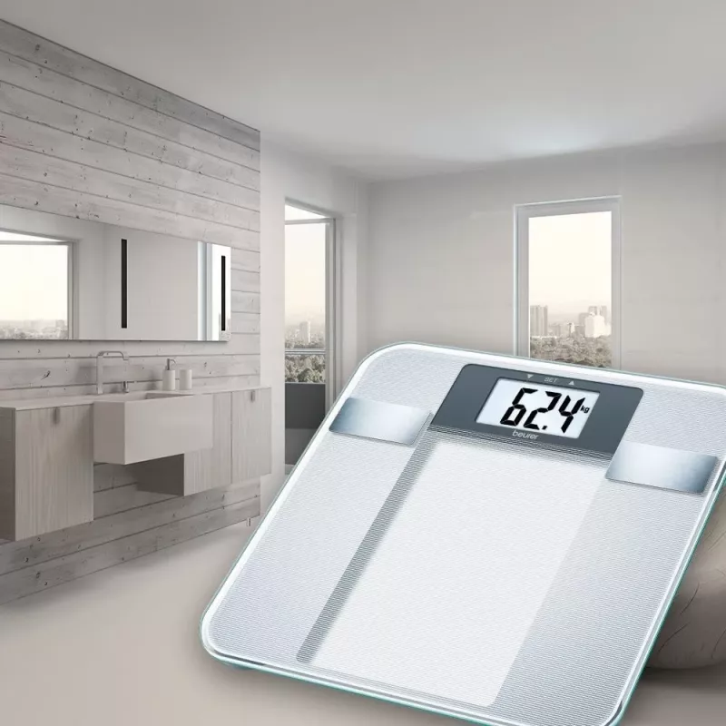 Beurer BG 13 Square Grey, Transparent – asmeninės elektroninės svarstyklės
