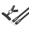 2-in-1 USB-C kabelis 1 m juodas