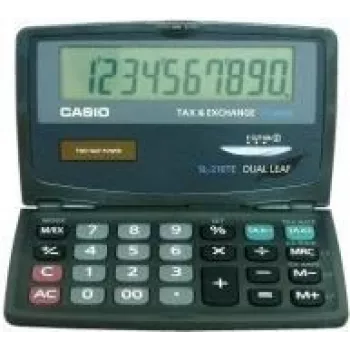 Skaičiuotuvas CASIO SL-210TE-WA-EC 10 skaitmenų, maitinamas saulės elementu ir baterija, stalinis