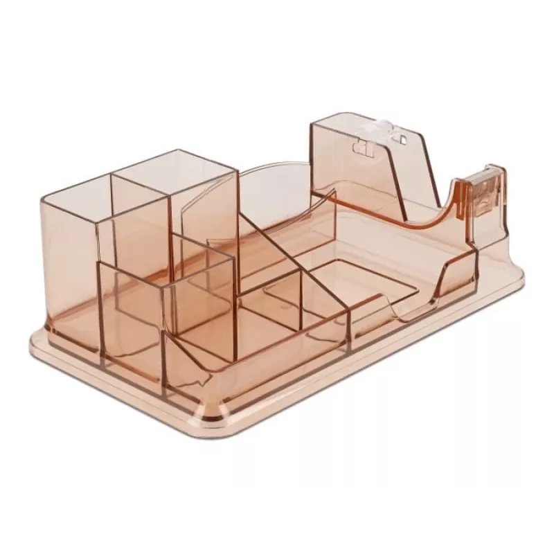 Stalo organizatorius DeLOCK 18341 permatomas rudas plastikas 145x250x85 mm
