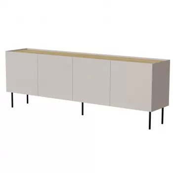 Komoda Cama Meble FELLINI 2000×400×700 mm, kaspino spalva, aliejumi padengtas ąžuolo viršus