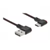 USB kabelis DeLOCK EASY-USB 2.0 Type-A vyriškas į Type-C vyrišką 0,5 m juodas