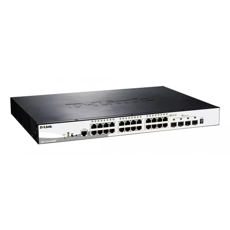 D-Link DGS-1510-28XMP valdomas L2/L3 Gigabit Ethernet (10/100/1000) maitinimas per Ethernet (PoE) juodas, pilkas