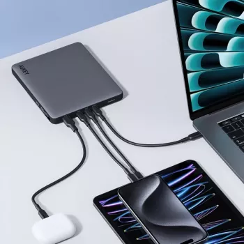 AUKEY Sprint X 20000mAh 100W nešiojamojo kompiuterio Power Bank su PD3.0 – Pilka