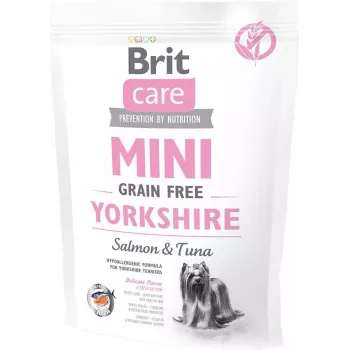 Sausas šunų ėdalas Brit Mini Adult Yorkshire 400 g – mažų veislių suaugusiems, lašiša, 30% baltymų, 19% riebalų, 10% drėgmės