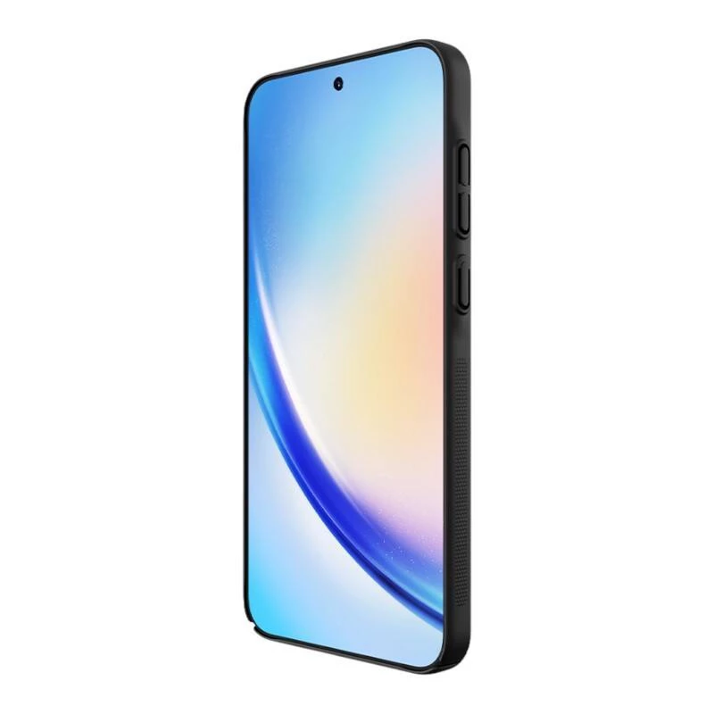 Apsauginis dėklas telefonui Nillkin Super Frosted Shield Pro, Samsung Galaxy A35, juodas, plonas, galinė ir šoninė apsauga, tikslūs išpjovimai