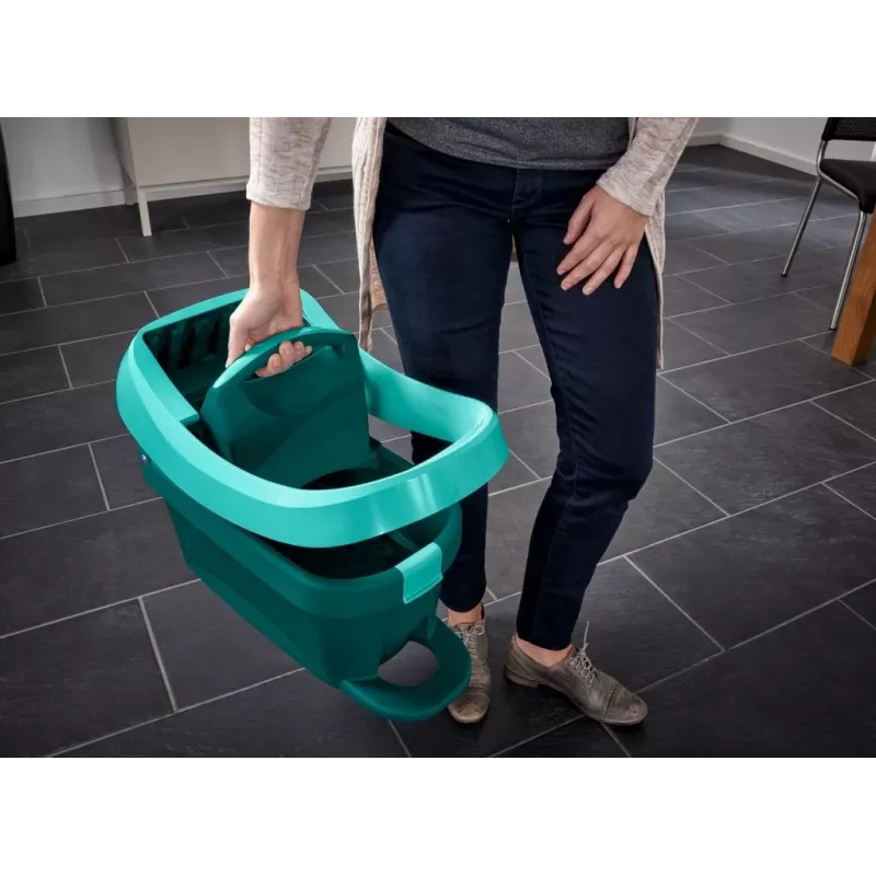 Leifheit grindų valymo rinkinys su kibirėliu Professional XL Green 55096