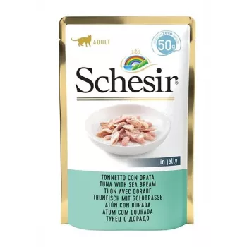 SCHESIR drebučiuose Tunas su jūros karšiu - šlapias kačių maistas - 50 g