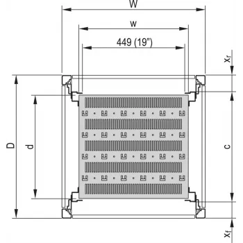 SCHROFF 19 inch stelažinė lentyna, stacionari, 75 kg - 19 inchFACHB.STAT.600B 500T 7021 (22117845)