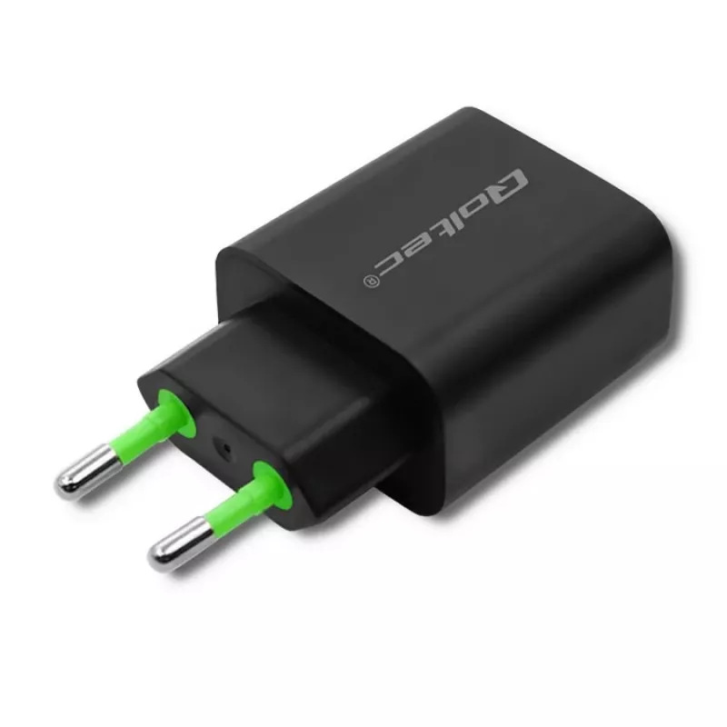 Maitinimo adapteris Qoltec 51713, 18 W, USB Type-C, juodas
