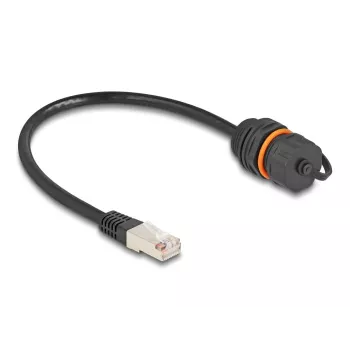 DeLOCK 88146 Tinklo kabelis RJ45 į RJ45 Cat.6A 0,25 m Juodas